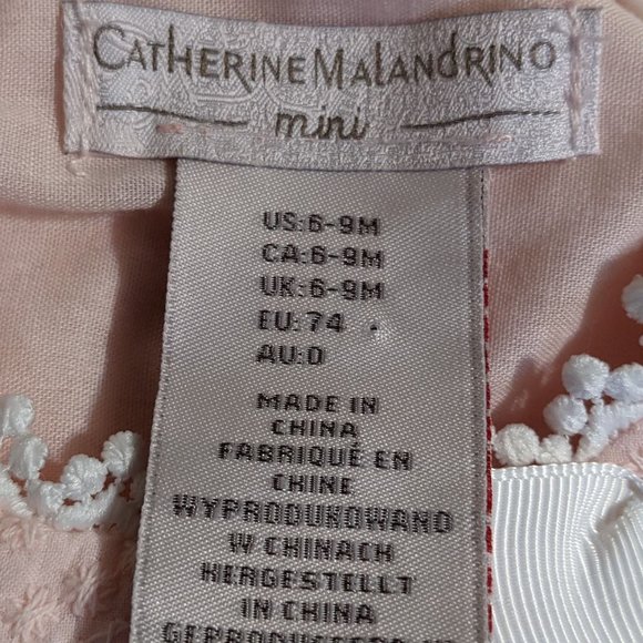 Catherine Malandrino Pink Lace Pearl Cotton Pleated Dress - 6-9 mos. NWOT - Picture 7 of 11